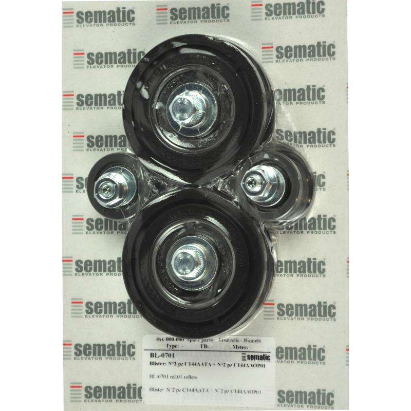 BL-0701 | ROLLENSATZ FUER LAUFWAGEN (2 X OBENE D.74MM UND 2 X UNTENE D.36MM)