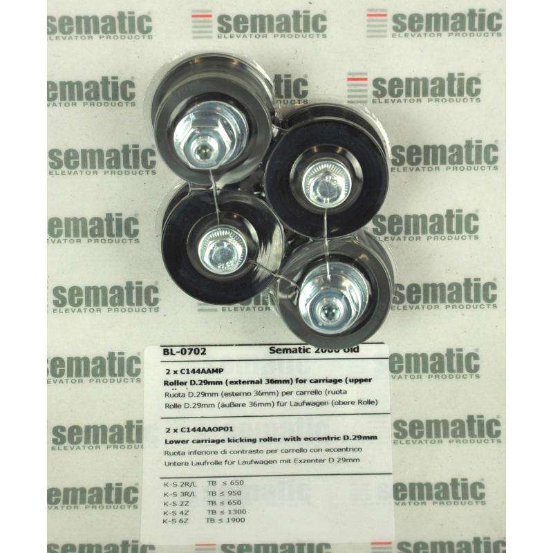 BL-0702 | ROLLENSATZ FUER LAUFWAGEN (2 X OBENE D.36MM UND 2 X UNTENE D.36MM)